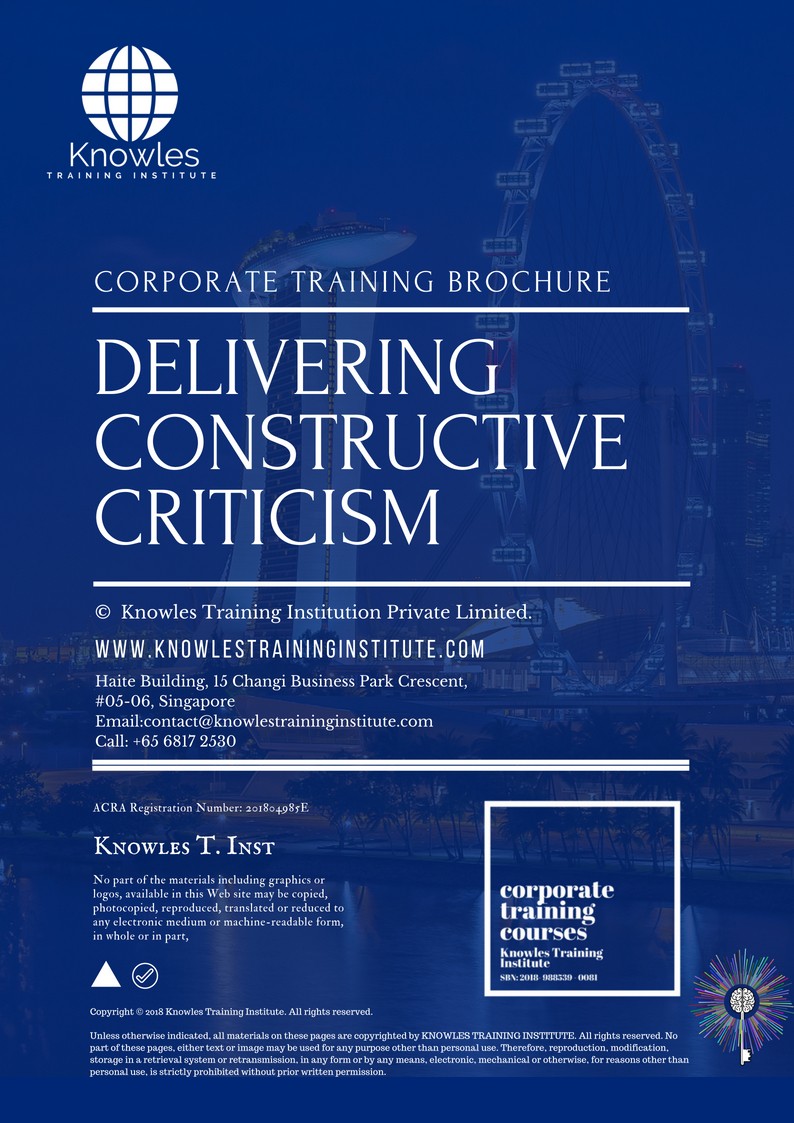 Delivering Constructive Criticism Course in Indonesia Brochure